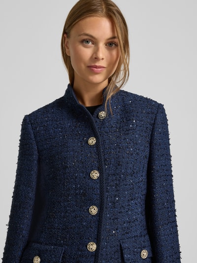 WHITE LABEL Mantel mit Viskose-Anteil und Pailettenbesatz Dunkelblau 3