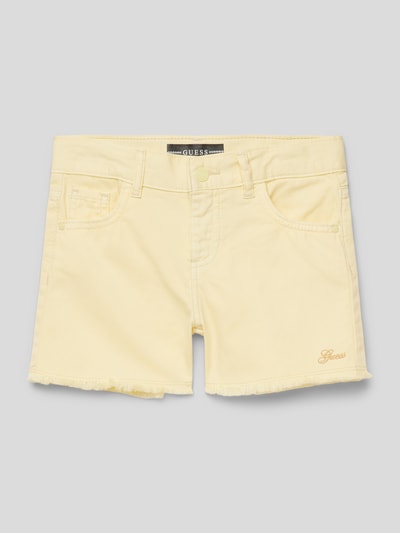 Guess Shorts mit Label-Stitching Modell 'TWILL' Hellgelb 1