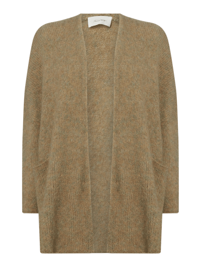 American Vintage Cardigan met opengewerkte voorkant, model 'Fogwood' Kaki - 2