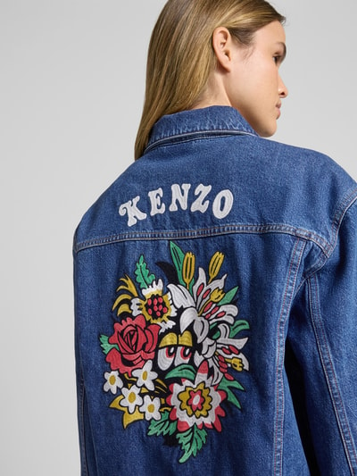 Kenzo Jeansjacke mit Label-Stitching Jeansblau 3