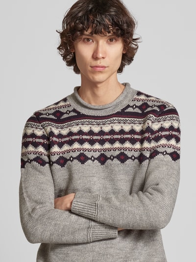 Superdry Strickpullover mit Label-Patch Mittelgrau 3