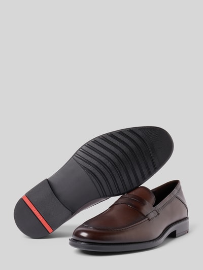 Produktfoto, Penny-Loafer aus echtem Leder Modell 'CORE' von Lloyd, brązowy kolor, zaokrąglony kształt, gładka podeszwa, wysokość obcasa w rozmiarze 44: 3 cm, wysokość cholewki w rozmiarze 44: 7 cm, szerokość w rozmiarze 44: 5 cm