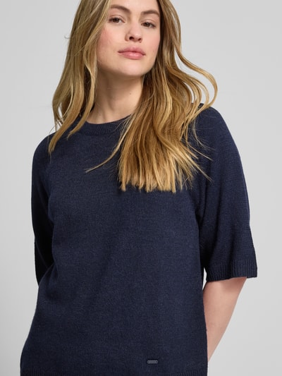 s.Oliver RED LABEL Sweter o kroju regular fit z dzianiny z dodatkiem wełny z alpaki Granatowy 3