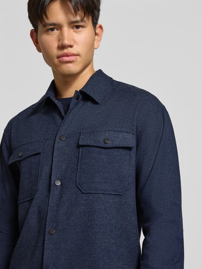 ONLY & SONS Hemdjacke mit Brusttaschen mit Viskose-Anteil Dunkelblau Melange 3