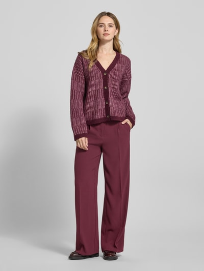 Selected Femme Relaxed Fit Strickpullover aus Woll-Mix mit Alpaka-Anteil Modell 'FALVA' Bordeaux 1