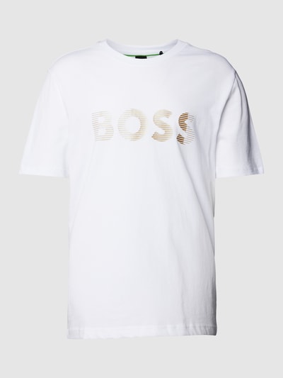 BOSS Green T-Shirt mit Label-Print Weiss 2
