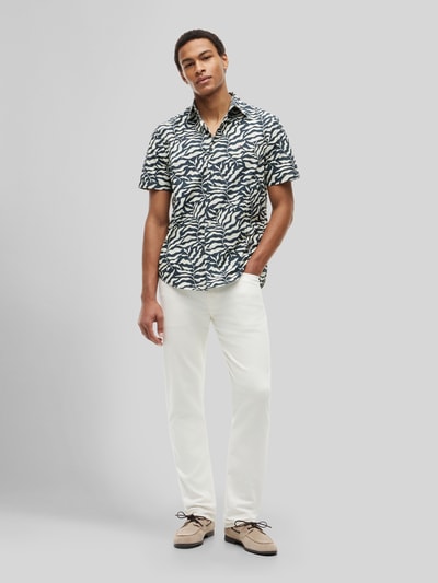 Tommy Hilfiger regular fit kort overhemd met labelstitching Zwart - 1