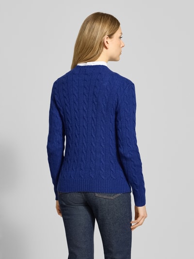 Polo Ralph Lauren Gebreide pullover van een mix van wol en kasjmier, model 'JULIANNA' Donkerblauw - 5