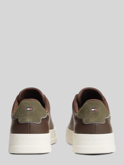 Tommy Hilfiger Sneaker aus Leder-Textil-Mix mit Label-Schriftzug Mittelbraun 5