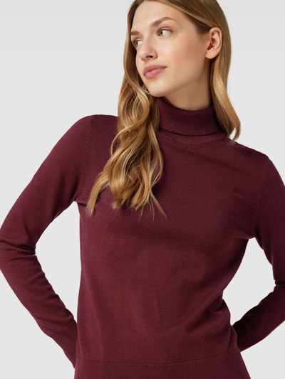 Montego Gebreide pullover met opstaande kraag Bordeaux - 3