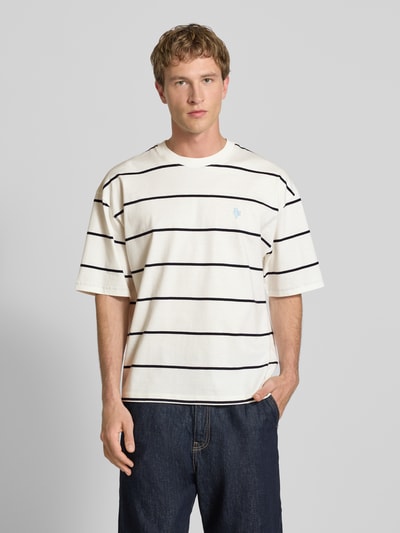 REVIEW T-Shirt mit Rundhalsausschnitt und Logo-Stitching Offwhite 4