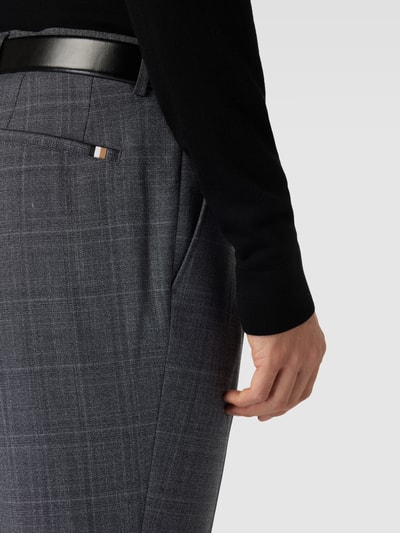 BOSS Pantalon met persplooien en achterzakken, model 'Louis' Antraciet gemêleerd - 3