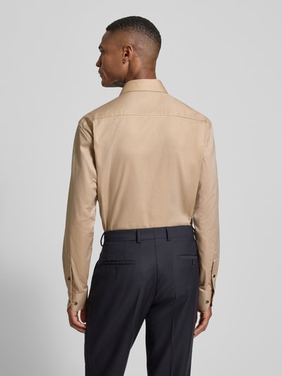 ETERNA Comfort fit zakelijk overhemd van katoen met kentkraag Zand - 5