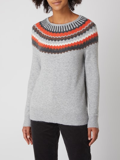 Christian Berg Woman Pullover met Noors dessin Lichtgrijs gemêleerd - 4