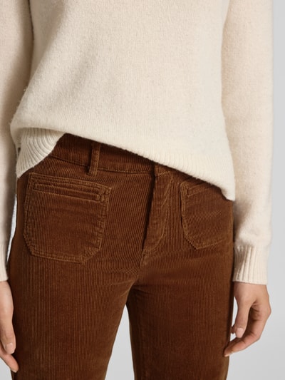 Christian Berg Woman Wide leg corduory broek met achterzakken Cognac - 3