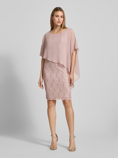 SWING Knielanges Cocktailkleid mit Paillettenbesatz Beige 1