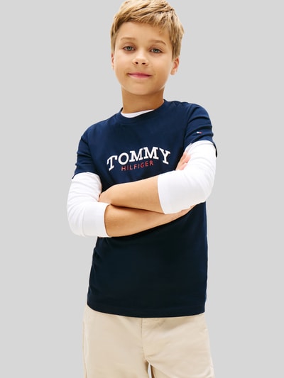 Tommy Hilfiger Teens Regular Fit T-Shirt aus reiner Baumwolle Marine 4