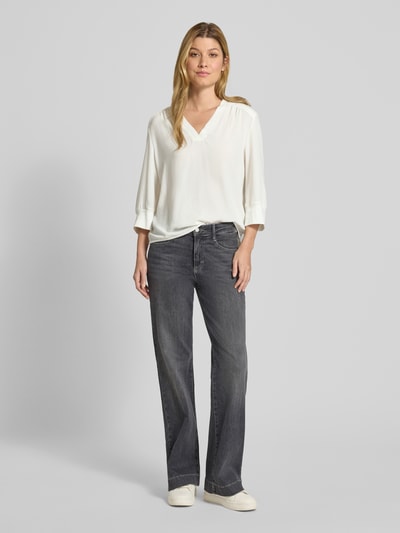 Marc Cain Blouse met V-hals en 3/4-mouw Offwhite - 1