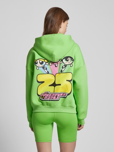 Review Powerpuff Girls x REVIEW - oversized sweatjack met ritssluiting Neon groen - 5