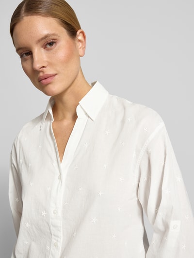 s.Oliver RED LABEL Relaxed Fit Langarmbluse aus reiner Baumwolle Weiss 3