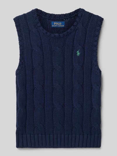 Polo Ralph Lauren Kids Regular fit spencer in gebreide look met logostitching Marineblauw - 1