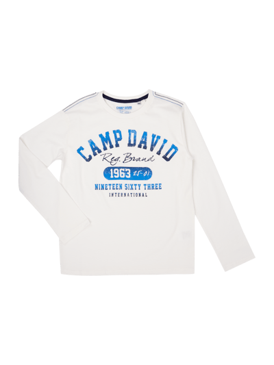 Camp David Longsleeve mit Logo-Print Offwhite 1