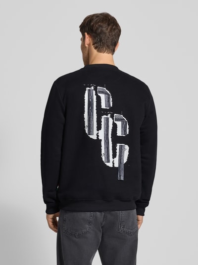 CARLO COLUCCI Bluza z detalem z logo Czarny 5