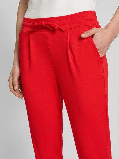 ICHI Slim Fit Bundfaltenhose mit verkürztem Schnitt Modell 'KATE' Rot 3