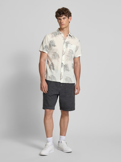 Blend Regular Fit Freizeithemd mit 1/2-Arm Modell 'ALAN' Offwhite 1