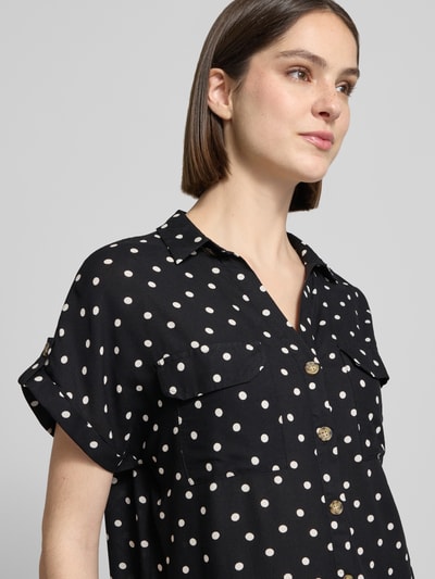 VERO MODA comfort fit blouse van pure viscose model 'BUMPY' Zwart - 3