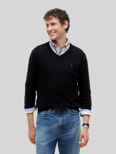 Tommy Hilfiger Regular Fit Pullover aus Baumwoll-Kaschmir-Mix Black 4