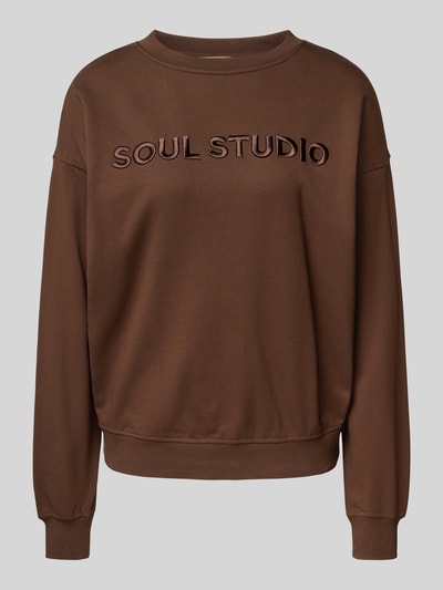 Smith and Soul Sweatshirt mit Statement-Stitching Modell 'SOUL STUDIO' Schoko 2
