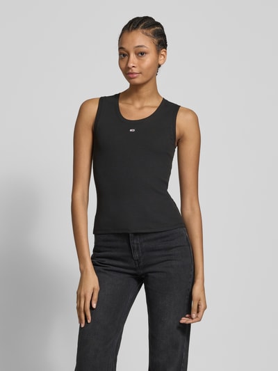 Tommy Jeans Tanktop met boothals, model 'ESSENTIALS' Zwart - 4