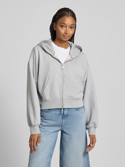 Calvin Klein Jeans Oversized Sweatjacke mit Kapuze Hellgrau Melange 4