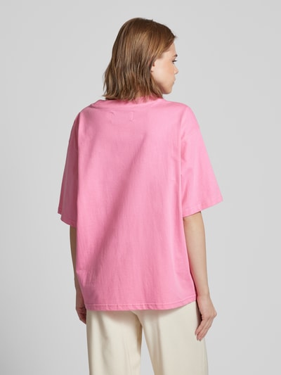 Low Lights Studios Relaxed Fit T-Shirt mit Label-Stitching Modell 'SHUTTER' Pink 5