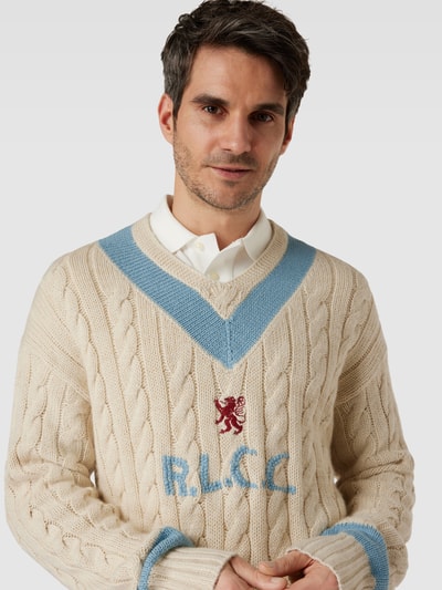 Polo Ralph Lauren Strickpullover mit Zopfmuster Offwhite 3