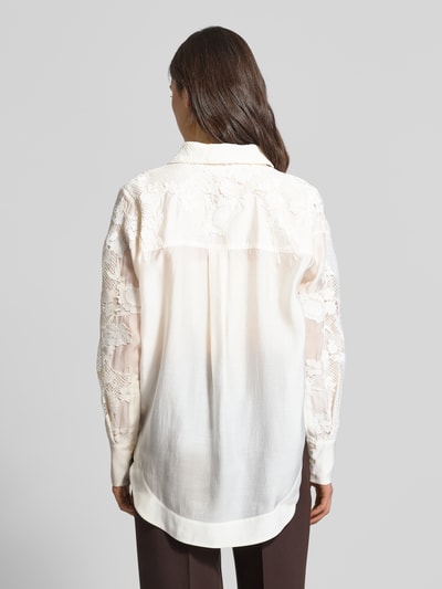 Cph Muse Relaxed Fit Bluse mit Spitze und verdeckter Knopfleiste Offwhite 5