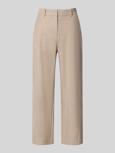 Produktfoto, Barrel Fit Hose aus Woll-Mix von Stefanel in Beige mit Eingrifftaschen und Gesäßtaschen, Woll-Mix mit Viskose-Anteil, neutrale Struktur