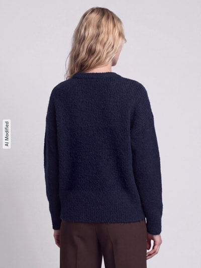 ONLY Relaxed Fit Pullover mit Paris-Schriftzug Marine 5