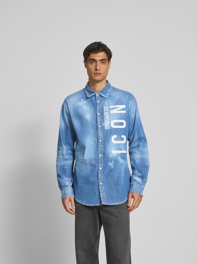 Dsquared2 Regular Fit Jeanshemd mit Label-Print Blau 4