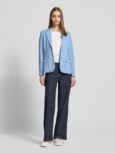 Tom Tailor Shaped Fit Blazer aus Jersey-Viskose-Mix mit angedeuteten Pattentaschen Hellblau 1