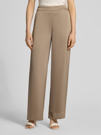 HUGO Relaxed Fit Wide Leg Hose mit elastischem Bund Modell 'HASELI' Beige 4
