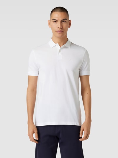 BOSS Green Poloshirt mit Label-Print Modell 'Pio' Weiss 4