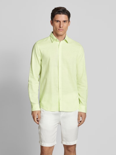 Tom Tailor Regular Fit Freizeithemd aus Chambray Neon Gelb 4