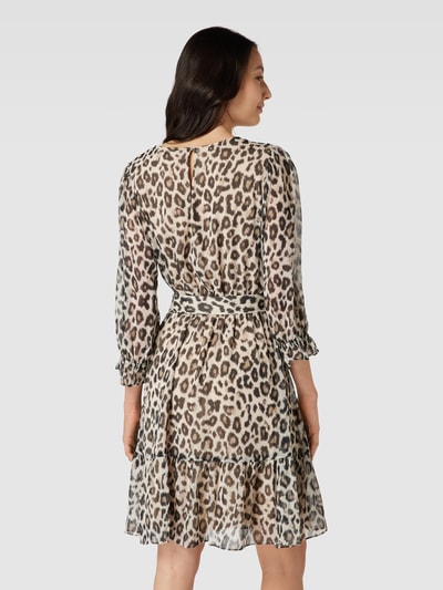 Jake*s Collection Knielanges Kleid mit Animal-Print Ecru 5