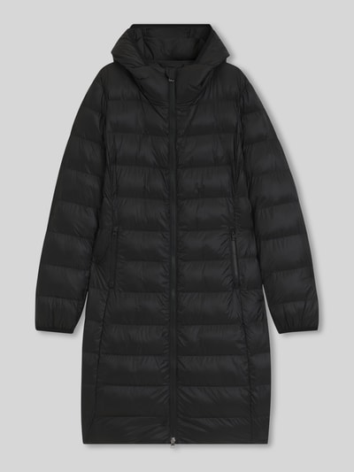 HUGO Regular fit gewatteerde lange jas met capuchon  Zwart - 2