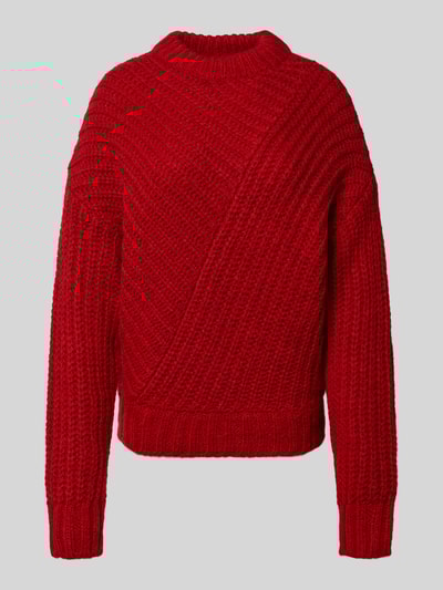 Mustang Strickpullover mit gerippten Abschlüssen Modell 'Erin' Rot 2
