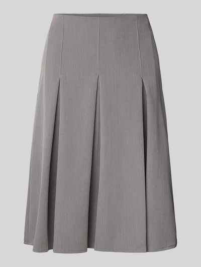 Review Knielange rok met plooien Middengrijs - 2