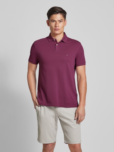 Tommy Hilfiger Regular fit poloshirt met logostitching Bordeaux - 4