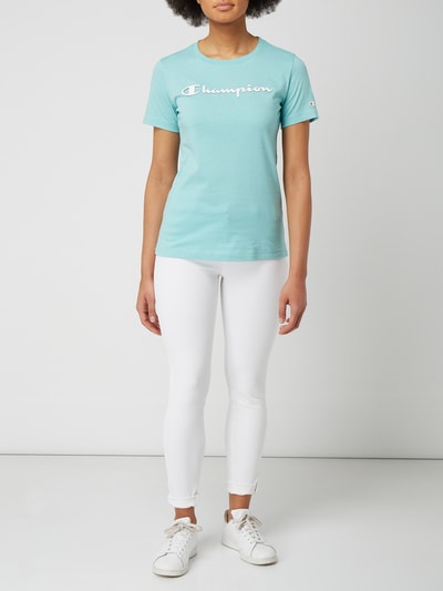 CHAMPION Regular fit T-shirt met logodetails Aquablauw - 1